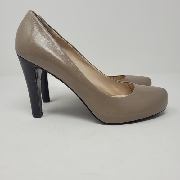 Franco Sarto Cicero Taupe Leather Platform Pump High Heels Women's Size … - Picture 4 of 10